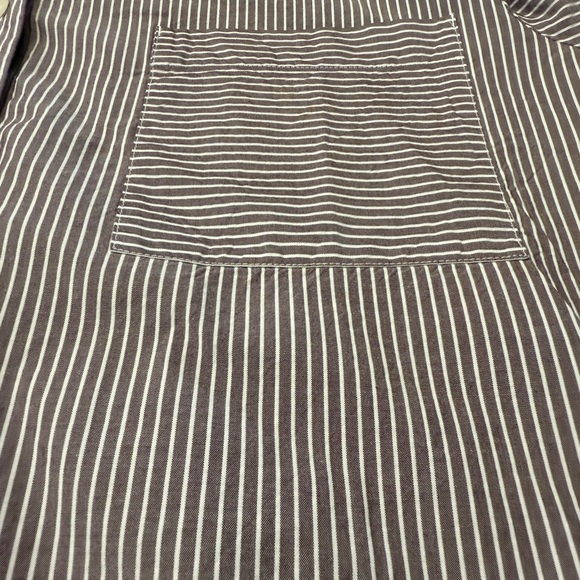 NWT - LOFT Striped Cotton Blend Side Tie Pocket Shirt - XL - Picture 6 of 7